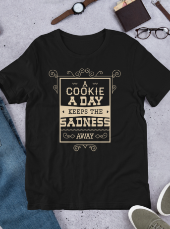 A Cookie A Day Short Sleeve Tee - unisex premium t shirt black front b c b b - Shujaa Designs