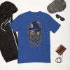 Steampunk Owl Short Sleeve T-shirt - mens fitted t shirt royal blue front bcc adb - Shujaa Designs