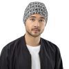 Piano Keyboard Beanie - all over print beanie white front c d - Shujaa Designs
