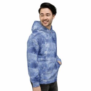 Blue Watercolor Music Notes Hoodie - all over print unisex hoodie white right c dc - Shujaa Designs