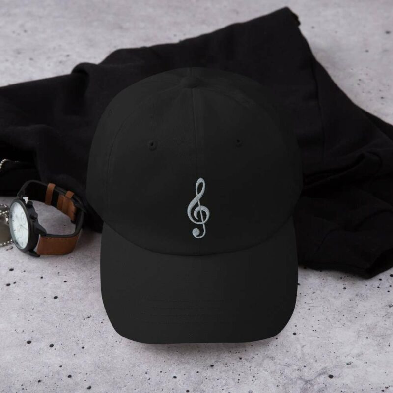Treble Clef Dad hat (personalizable) - classic dad hat black front cdc fab - Shujaa Designs