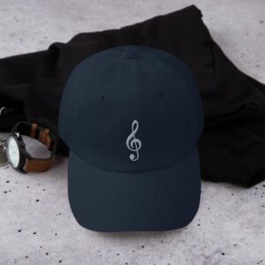Treble Clef Dad hat (personalizable) - classic dad hat navy front cdc fd b - Shujaa Designs