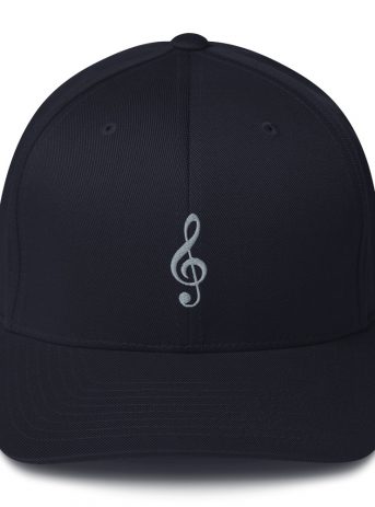 Treble Clef Structured Twill Cap - closed back structured cap dark navy front b a a - Shujaa Designs