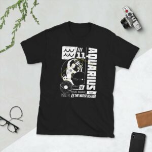 Aquarius Unisex T-Shirt - unisex basic softstyle t shirt black front dc d - Shujaa Designs
