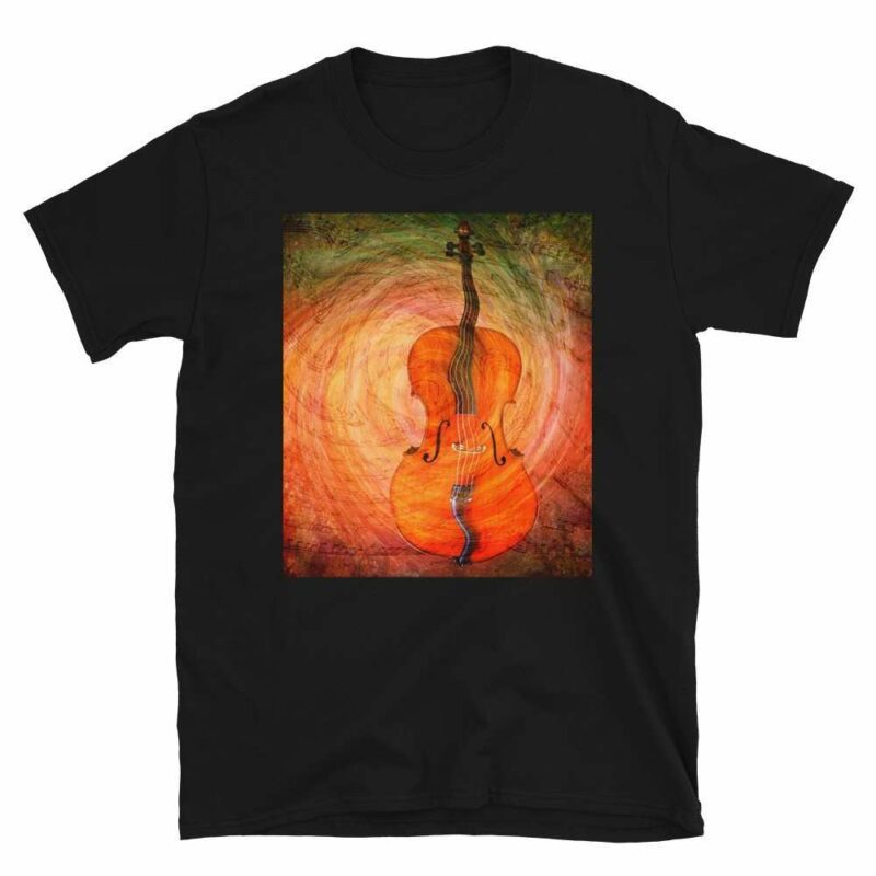 Surreal Cello - unisex basic softstyle t shirt black front f e - Shujaa Designs
