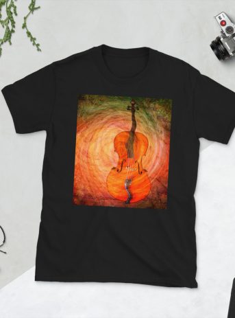 Surreal Cello - unisex basic softstyle t shirt black front f a - Shujaa Designs