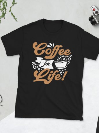 Coffee for Life - unisex basic softstyle t shirt black front ac a a - Shujaa Designs
