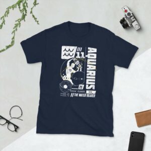 Aquarius Unisex T-Shirt - unisex basic softstyle t shirt navy front dc d f - Shujaa Designs
