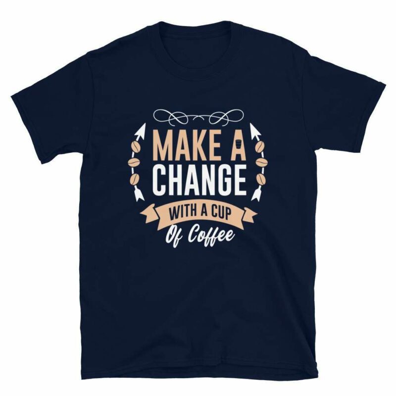 Make a Change - unisex basic softstyle t shirt navy front a a - Shujaa Designs