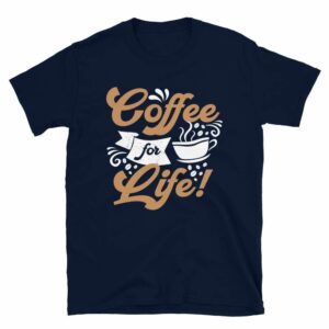 Coffee for Life - unisex basic softstyle t shirt navy front ac a - Shujaa Designs
