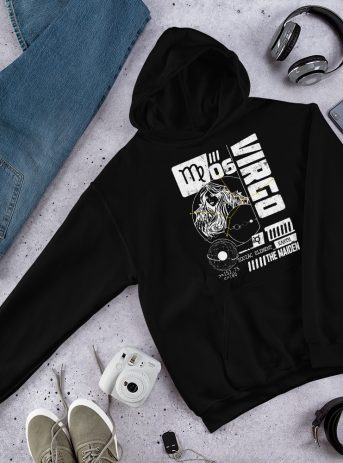 Virgo Unisex Hoodie - unisex heavy blend hoodie black front de edd af - Shujaa Designs
