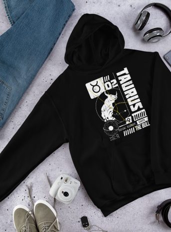 Taurus Unisex Hoodie - unisex heavy blend hoodie black front de f ed - Shujaa Designs