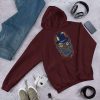 Steampunk Owl Hoodie - unisex heavy blend hoodie maroon front b c a - Shujaa Designs