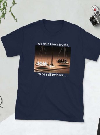 We Hold These Truths… - unisex basic softstyle t shirt navy front dd d d - Shujaa Designs