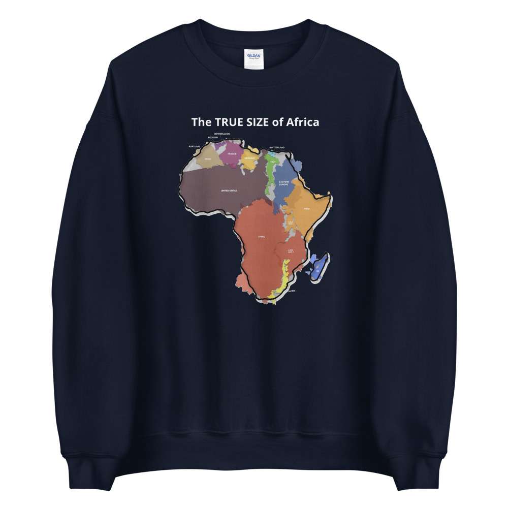 drikke Modernisere Umeki The TRUE SIZE of Africa Sweatshirt - Shujaa Designs