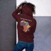 The TRUE SIZE of Africa Hoodie (back print) - unisex heavy blend hoodie maroon back f dbe - Shujaa Designs