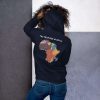 The TRUE SIZE of Africa Hoodie (back print) - unisex heavy blend hoodie navy back f d - Shujaa Designs