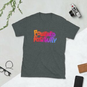 Powered by Positivity Unisex T-Shirt - unisex basic softstyle t shirt dark heather front a ffdfdfd - Shujaa Designs