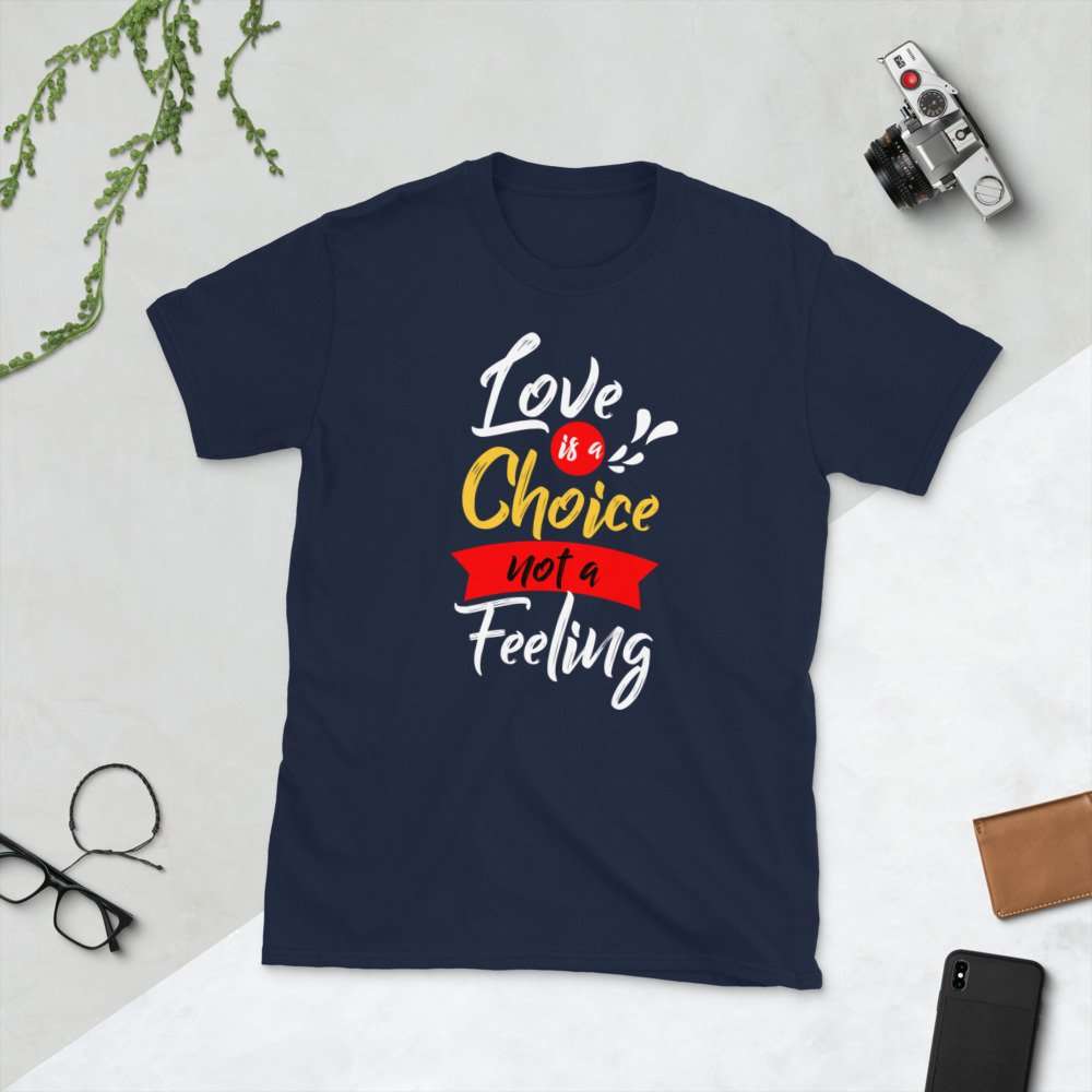 Love is a Choice Short-Sleeve Unisex T-Shirt - unisex basic softstyle t shirt navy front d d d - Shujaa Designs