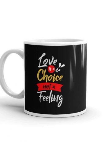 Love is a Choice White glossy mug - white glossy mug oz handle on left c a fe - Shujaa Designs