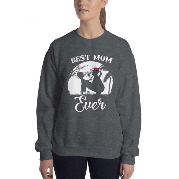 Best Mom Ever  – Mom Design Unisex Sweatshirt - unisex crew neck sweatshirt dark heather front b dd - Shujaa Designs
