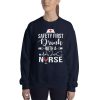Safety First Drink With A Nurse – Nurse Design Unisex Sweatshirt - unisex crew neck sweatshirt navy front b d - Shujaa Designs