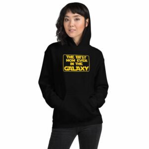Best Mom Ever In The Galaxy – Mom Design Unisex Hoodie - unisex heavy blend hoodie black front b a - Shujaa Designs