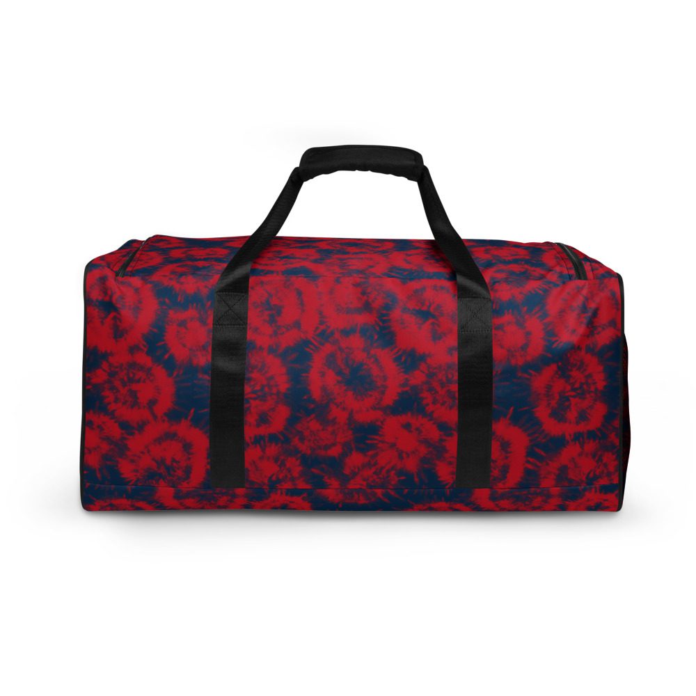 Red Tie Dye Duffle bag - all over print duffle bag white back c ca e bc - Shujaa Designs