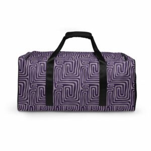 Purple Geometric Print Duffle bag - all over print duffle bag white back c f ca dd - Shujaa Designs
