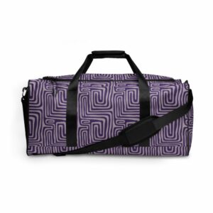 Purple Geometric Print Duffle bag - all over print duffle bag white front c f ca f b - Shujaa Designs