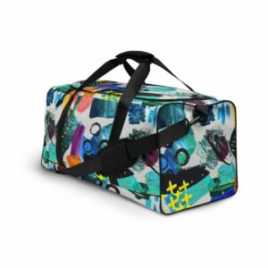 Colorful Print Duffle bag - all over print duffle bag white left front c e d b - Shujaa Designs
