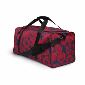 Red Tie Dye Duffle bag - all over print duffle bag white left front c ca e e a - Shujaa Designs