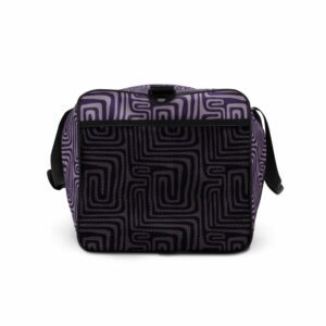 Purple Geometric Print Duffle bag - all over print duffle bag white right side c f ca - Shujaa Designs