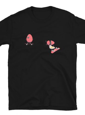 Skateboarding Eggs Short-Sleeve Unisex T-Shirt - unisex basic softstyle t shirt black front d c ce b - Shujaa Designs