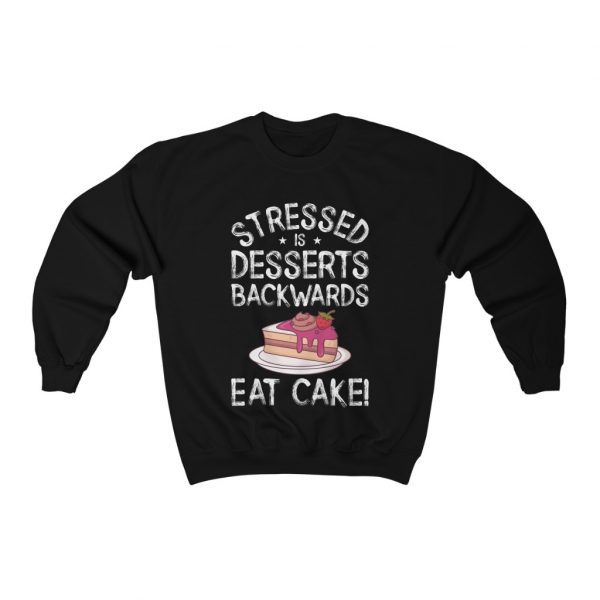 Stressed Is Desserts Spelled Backwards Eat Cake Unisex Heavy Blend™ Crewneck Sweatshirt -  - Shujaa Designs