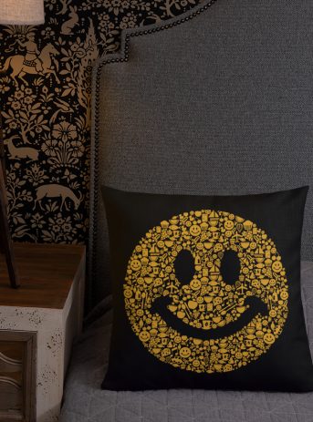 Smiley Premium Pillow - all over print premium pillow x front lifestyle a e e - Shujaa Designs