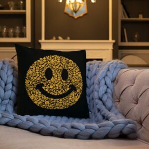 Smiley Premium Pillow - all over print premium pillow x front lifestyle a e ecf - Shujaa Designs