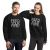 Feed Your Fire Unisex Sweatshirt - unisex crew neck sweatshirt black front f a - Shujaa Designs