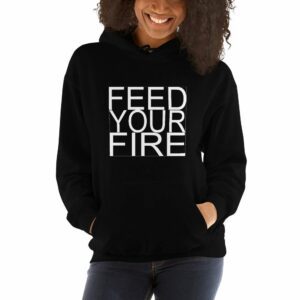 Feed Your Fire Unisex Hoodie - unisex heavy blend hoodie black front dc d - Shujaa Designs