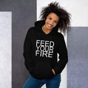 Feed Your Fire Unisex Hoodie - unisex heavy blend hoodie black front dc - Shujaa Designs