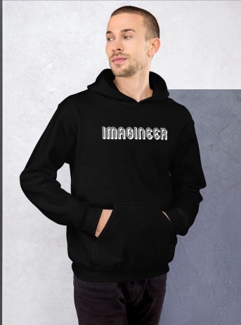Imagineer Unisex Hoodie - unisex heavy blend hoodie black front dcd b - Shujaa Designs