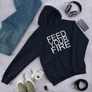 Feed Your Fire Unisex Hoodie - unisex heavy blend hoodie navy front dc f - Shujaa Designs