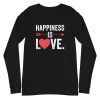 Happiness Is Love Unisex Long Sleeve Tee - unisex long sleeve tee black front f b a e - Shujaa Designs