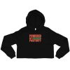 Powered By Positivity Crop Hoodie - womens cropped hoodie black front de - Shujaa Designs