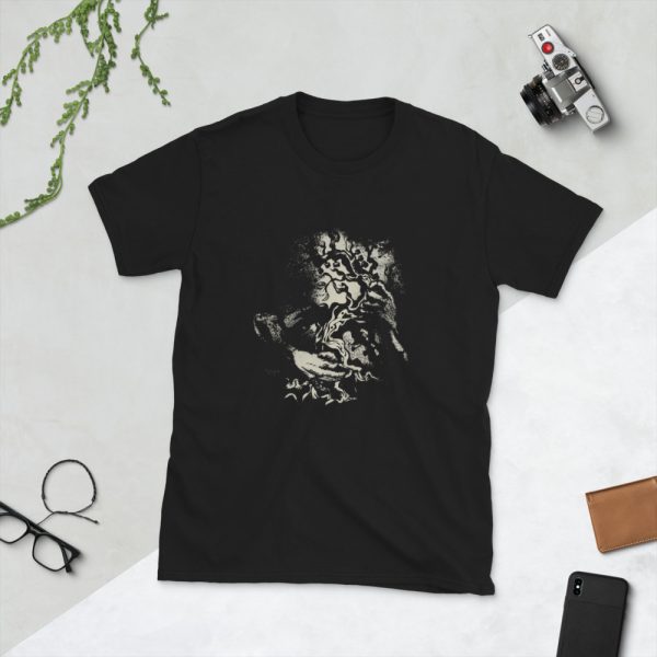 Guitar Art – Abstract Guitarist – Short-Sleeve Unisex T-Shirt - unisex basic softstyle t shirt black front ac ad b - Shujaa Designs