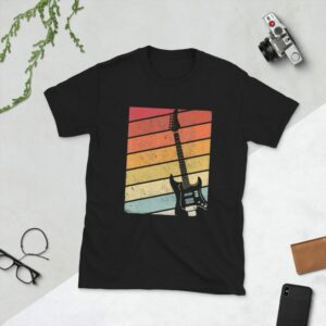 Electric Guitar Rainbow Short-Sleeve Unisex T-Shirt - unisex basic softstyle t shirt black front b bf a a - Shujaa Designs