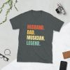 Husband Dad Musician Legend Short-Sleeve Unisex T-Shirt - unisex basic softstyle t shirt dark heather front d ed - Shujaa Designs