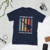 I Paused My Game To Play Guitar Short-Sleeve Unisex T-Shirt - unisex basic softstyle t shirt navy front e bd - Shujaa Designs