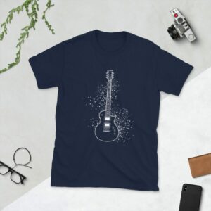Particle Cloud Guitar Short-Sleeve Unisex T-Shirt - unisex basic softstyle t shirt navy front a a - Shujaa Designs
