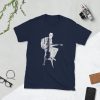 Guitar Art – Hand Drawn Acoustic Guitarist – Short-Sleeve Unisex T-Shirt - unisex basic softstyle t shirt navy front ac a - Shujaa Designs
